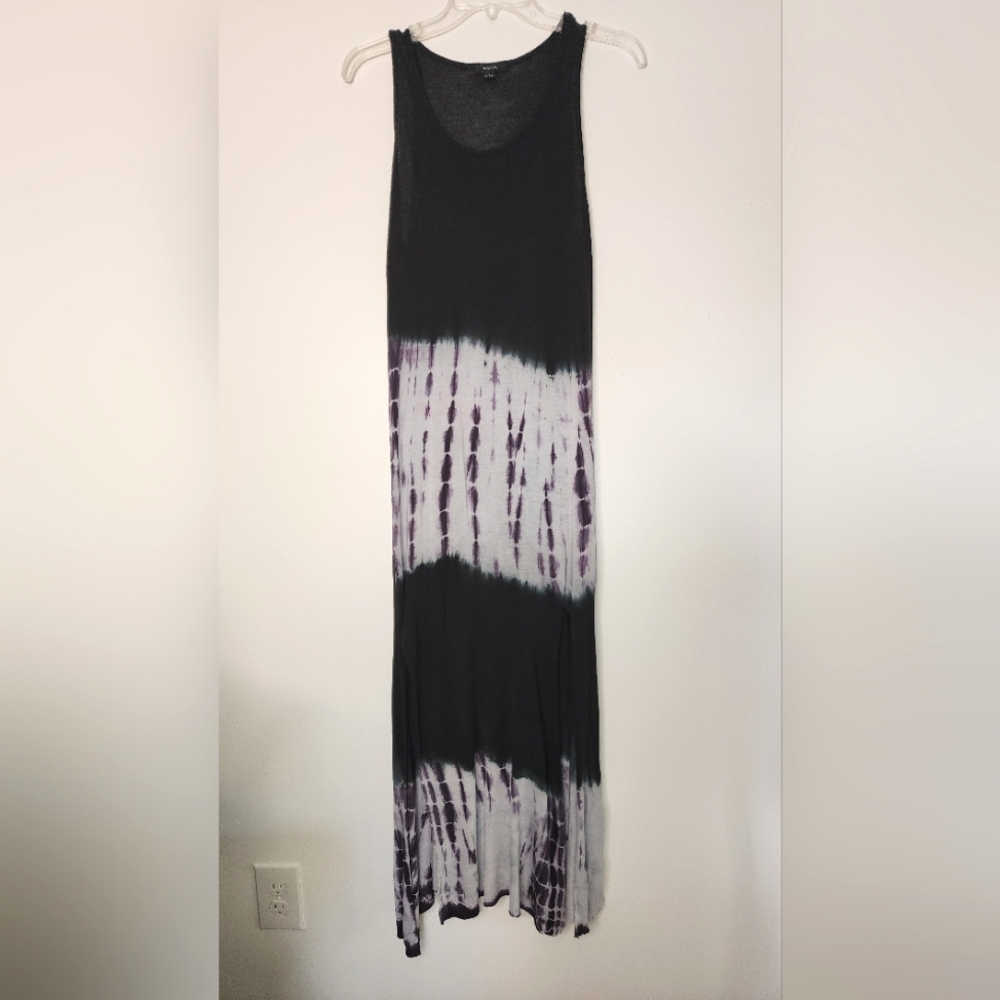Raviya striped tie dye purple grey black maxi dress